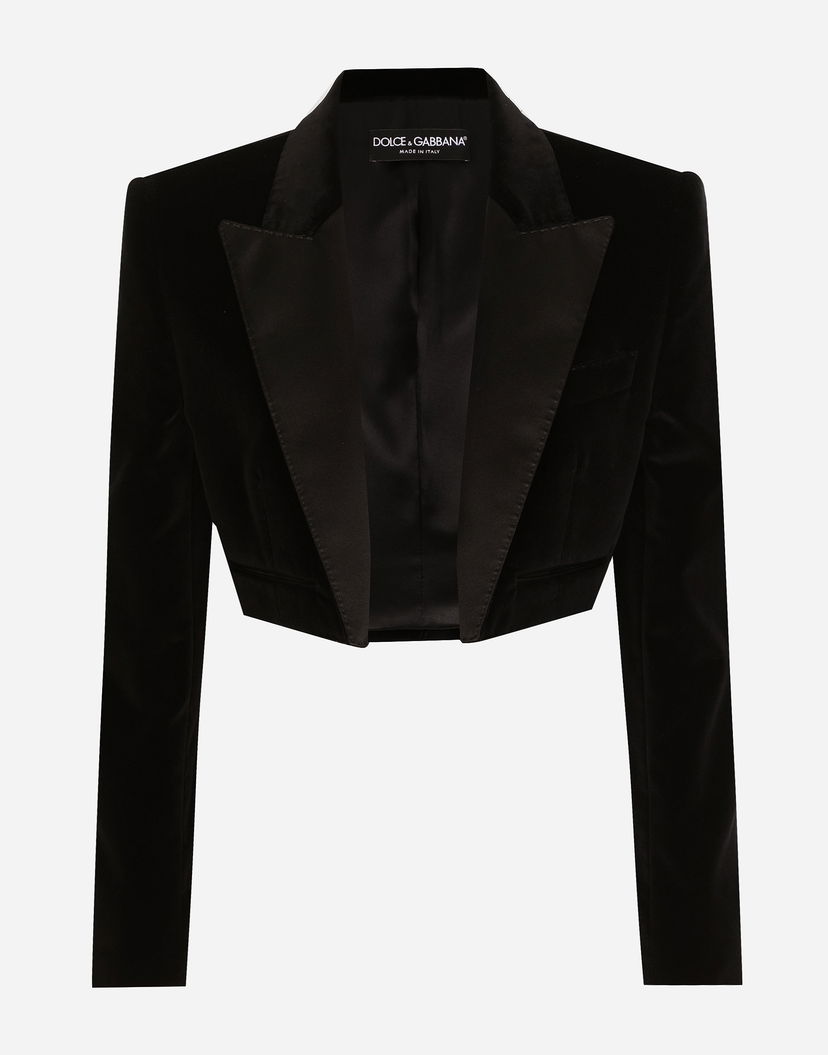 Яке Dolce & Gabbana Velvet Spencer Tuxedo Jacket Черно | F2919TFUVG7N0000