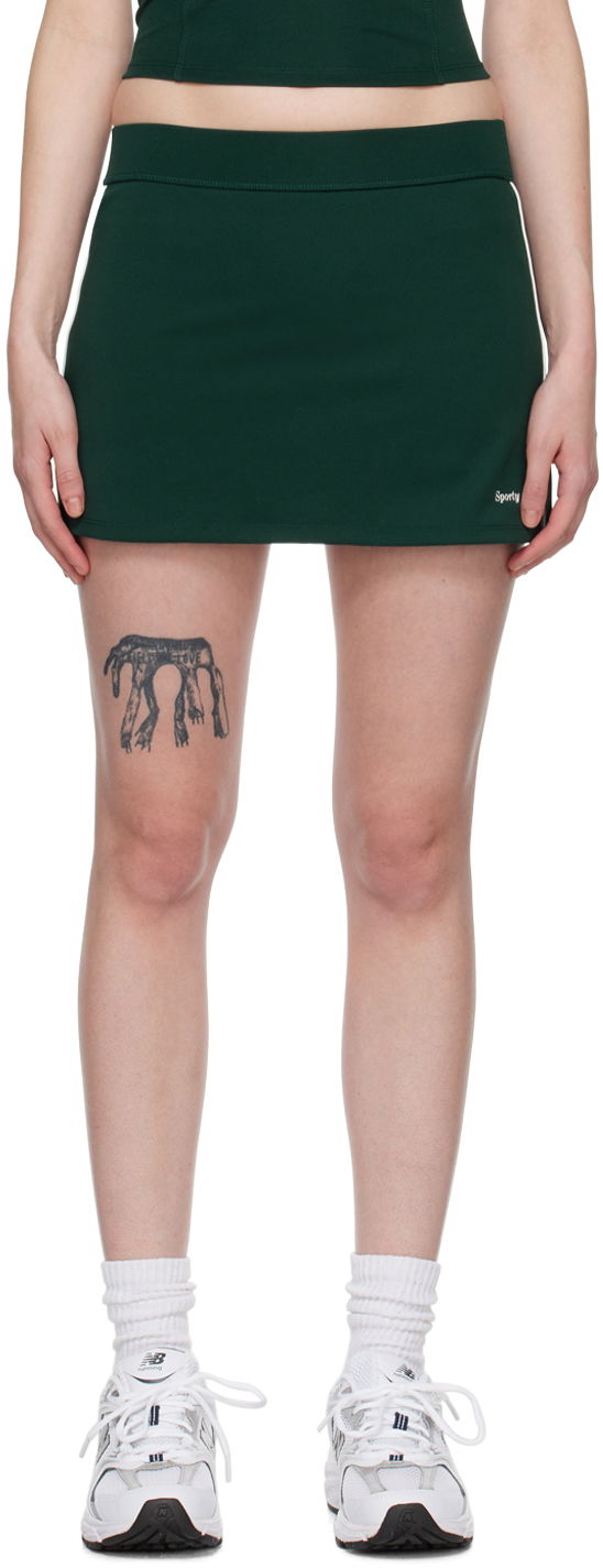 Пола Sporty & Rich New Serif Court Skirt Зелено | SKAW233FO, 0