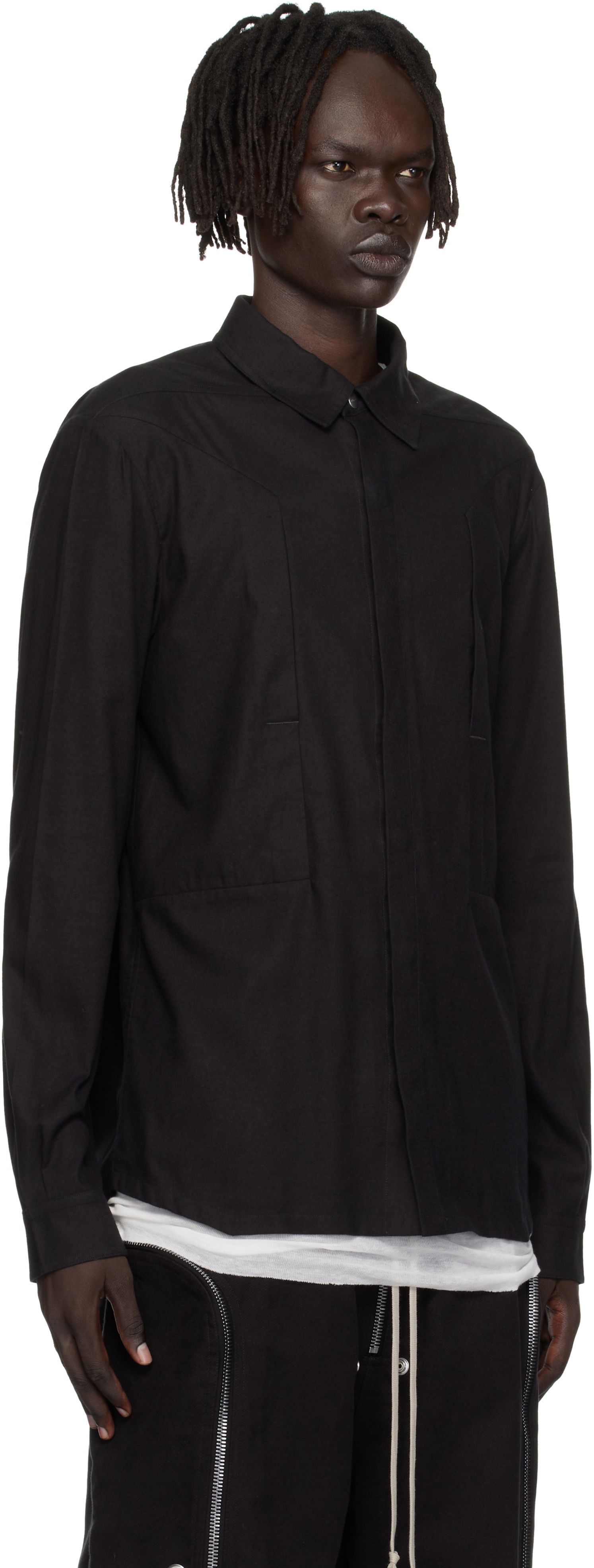 Риза Rick Owens Rick Owens Concordians Fogpocket Shirt Черно | RU02E1237 FLW, 1