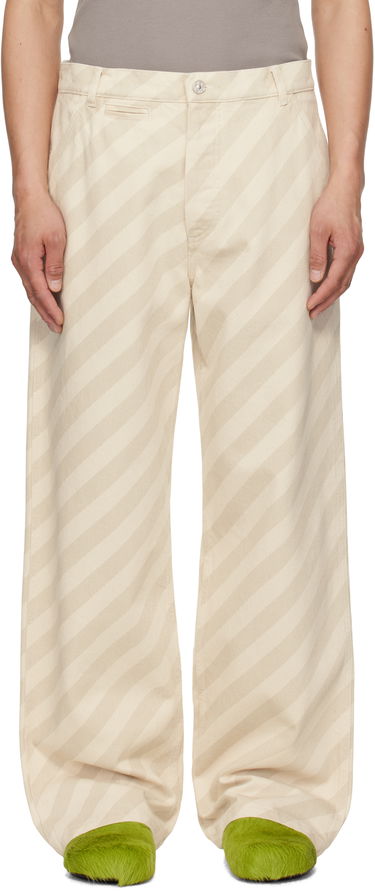 Панталони Marni Marni Striped High-Waist Jeans Бежово | PUJU0101A0 USCX37, 0