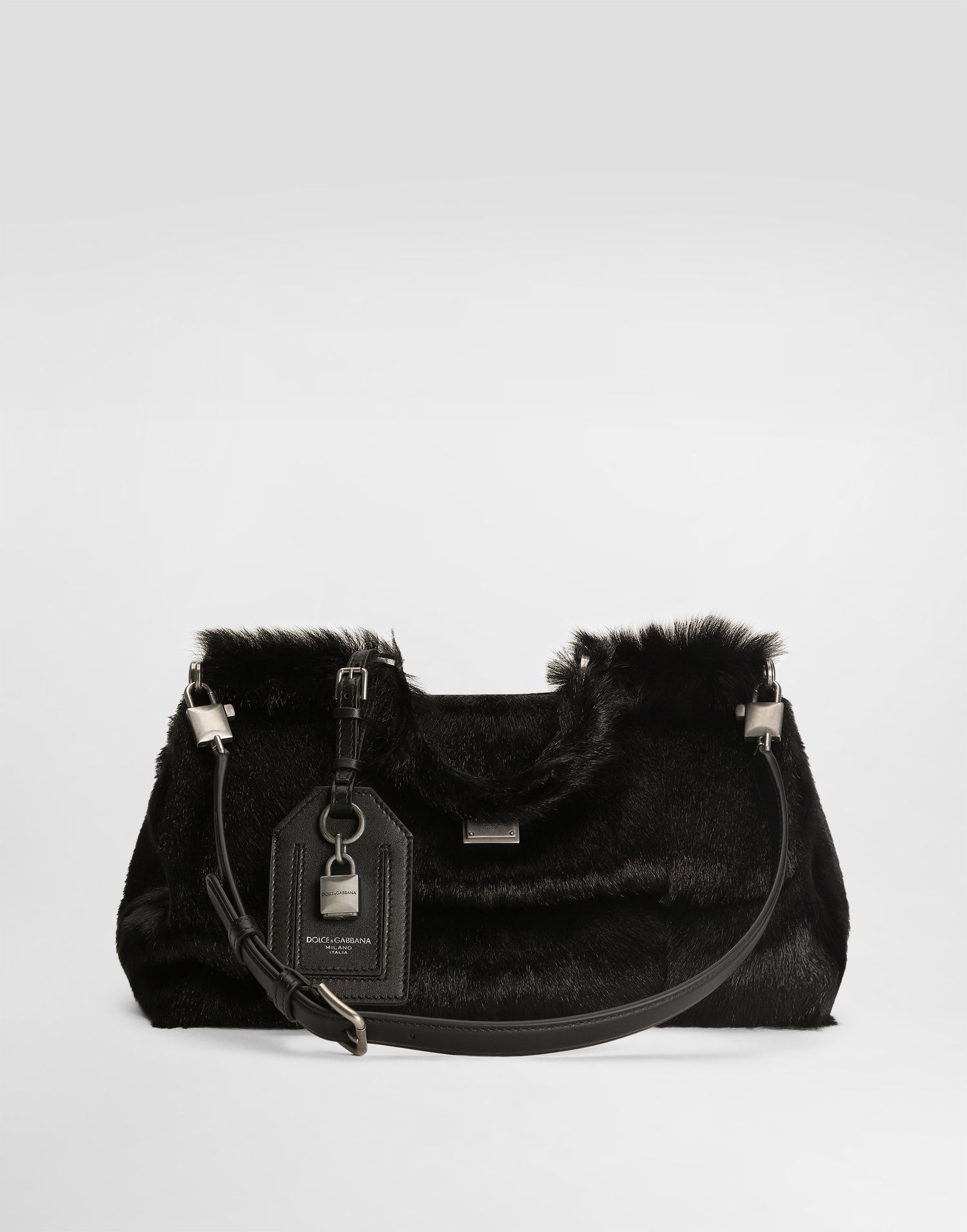 Дамска чанта Dolce & Gabbana Dolce & Gabbana My Sicily Fur Bag Черно | BB7782BR7258B956, 0