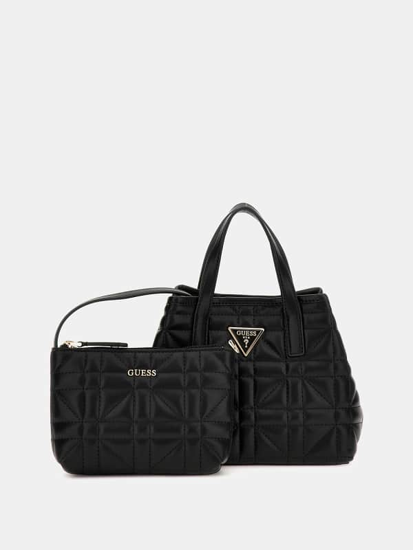 Дамска чанта GUESS Latona Quilted Mini Shopper Черно | HWQG9211750