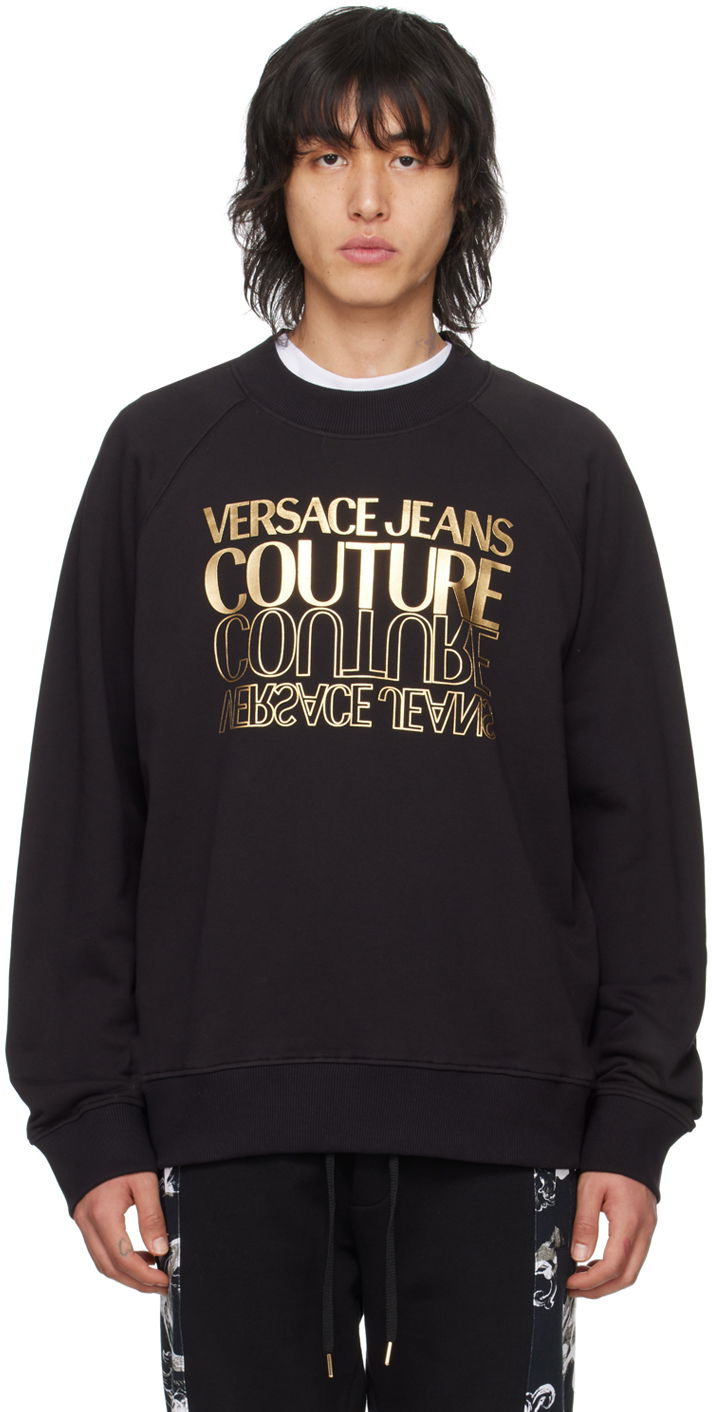 Суитчър Versace Upside Down Sweatshirt Черно | E76GAIT10_ECF01T