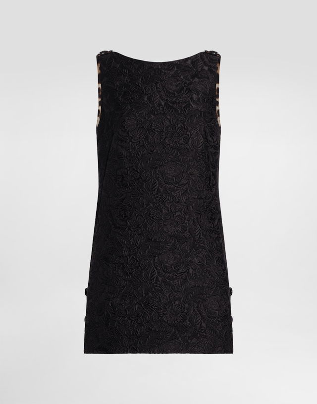 Dolce & Gabbana Floral Quilted Jacquard Sack Dress