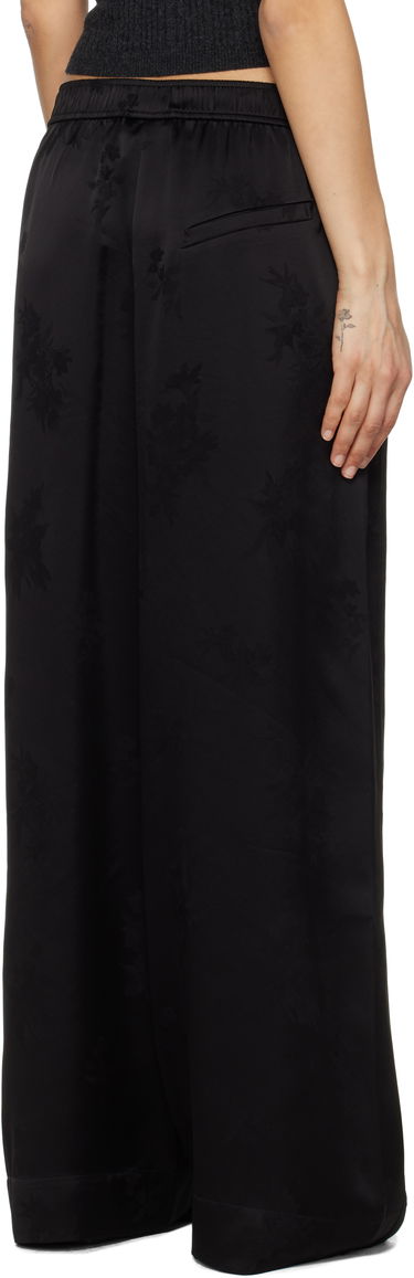 Панталони GANNI GANNI Satin Jacquard Trousers Черно | W0383, 2