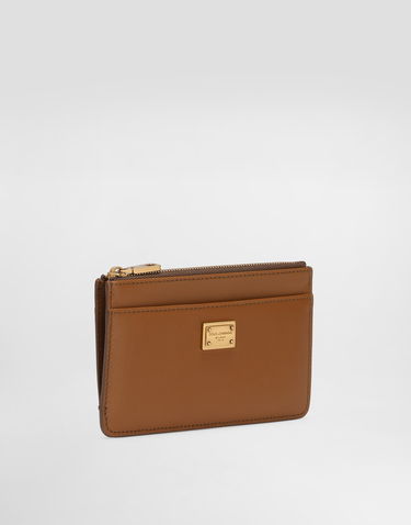 Портфейл Dolce & Gabbana Dolce & Gabbana Plongé Calfskin Card Holder Кафяво | BI1261A9S258Z093, 1