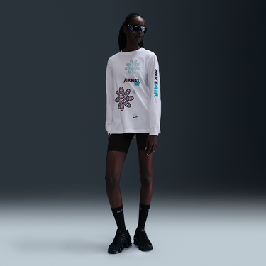 Тениска Nike Nike Sportswear Long Sleeve Graphic T-Shirt Бяло | HF9529-100, 4