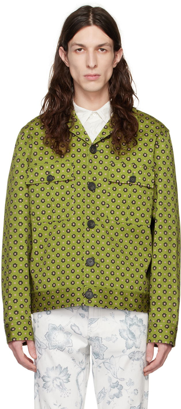 Яке Erdem Erdem Graham Floral Print Jacket Зелено | MS23_712MMFOG GRAHAM, 0