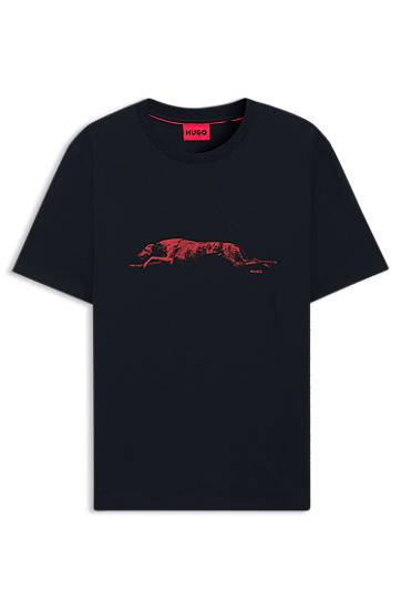 Тениска BOSS HUGO Dog Artwork Jersey T-Shirt Тъмно синьо | 50548557, 0