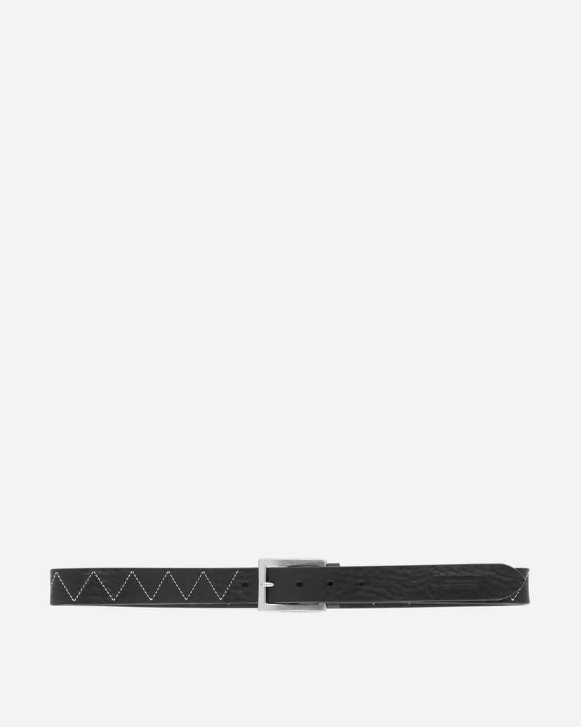 Колани Neighborhood Wide Leather Belt Черно | 242PKNH-AC02 BK