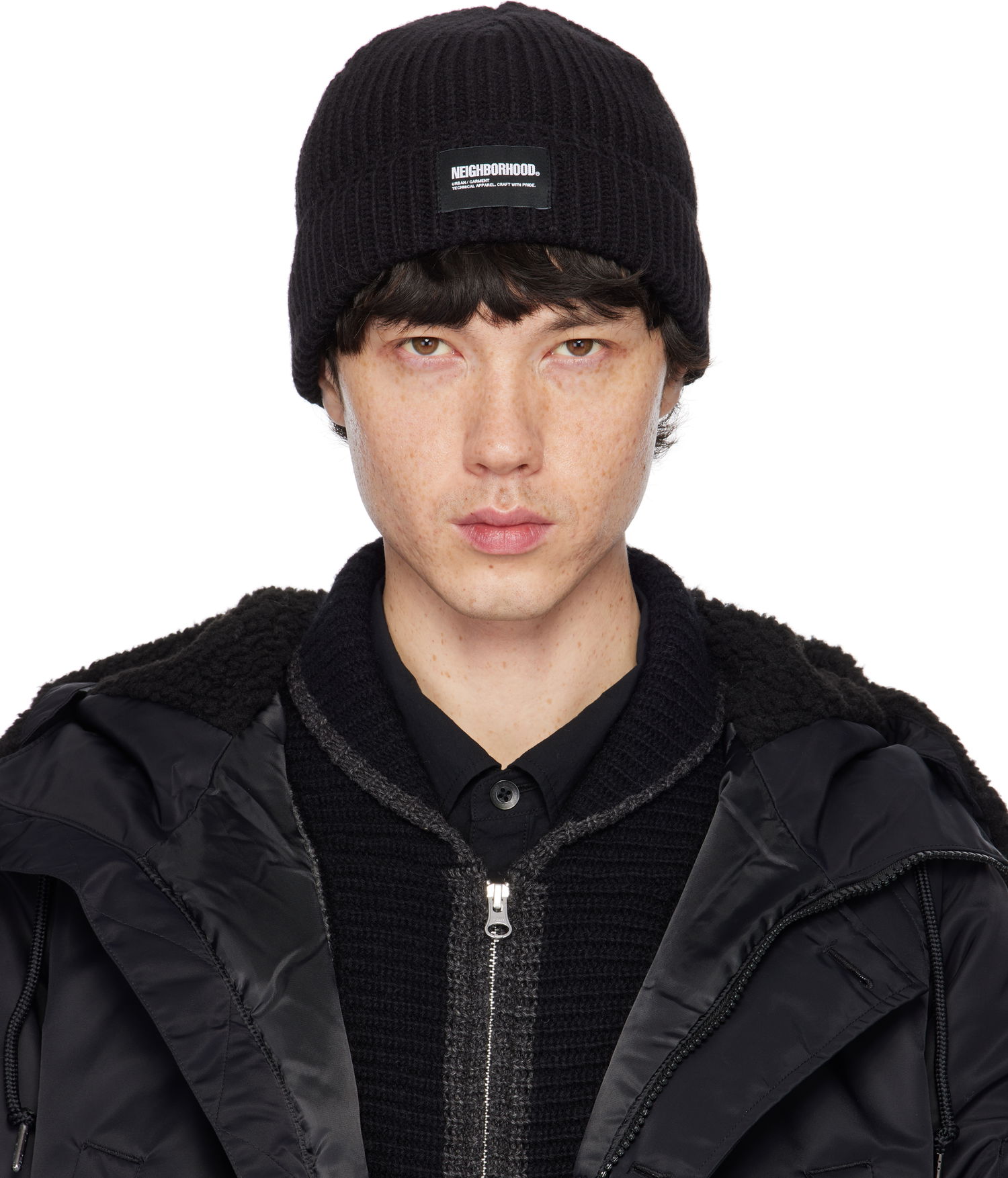Шапка Neighborhood Knitted Beanie Черно | 242FUNH-HT01, 0