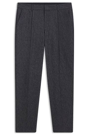 Панталони BOSS Tapered-Fit Cotton-Blend Trousers Сиво | 50546035