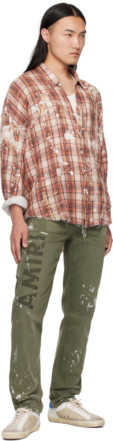 Дънки AMIRI AMIRI Army Logo Painted Slim Workman Jeans Зелено | AMDNSM1018, 3