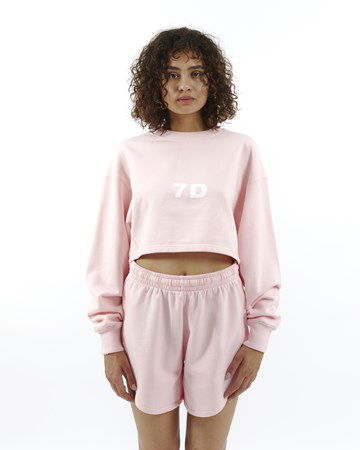 Суитчър 7 Days Active Monday Cropped Crewneck Розово | 90473-134, 1