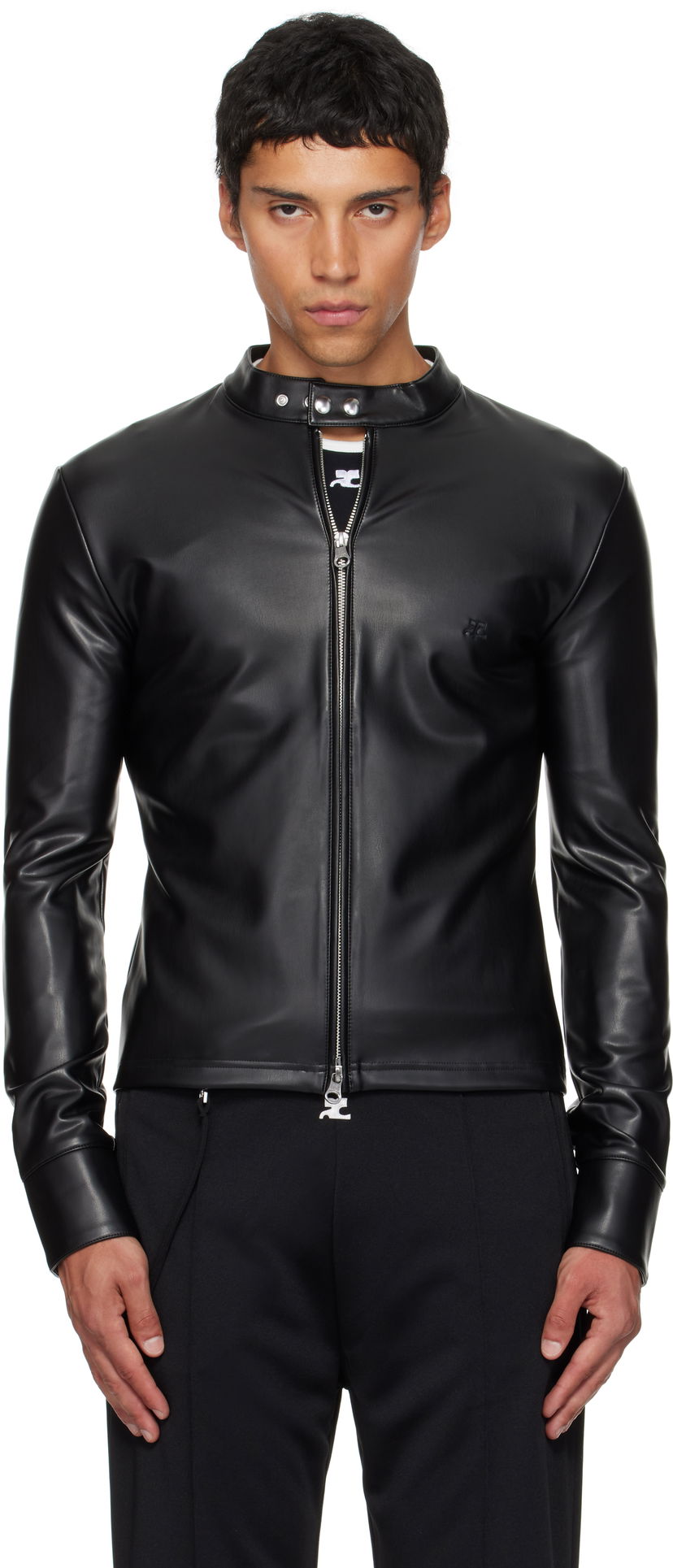 Яке Courrèges Courrèges Faux-Leather Biker Jacket Черно | 325CTO448PU0049