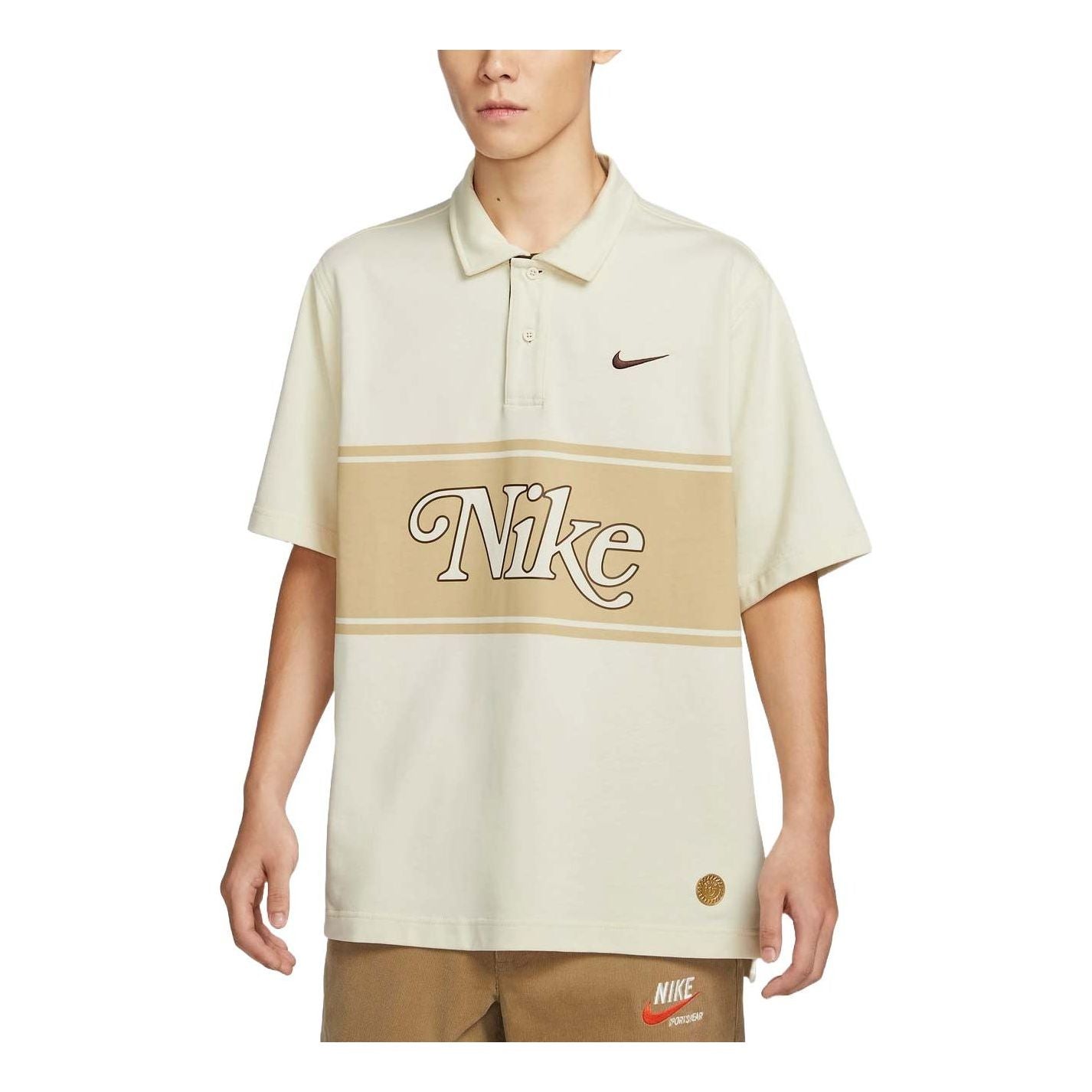 Поло тениска Nike Nike Sportswear Graphic Polo Shirt Бежово | HM4456-113, 0
