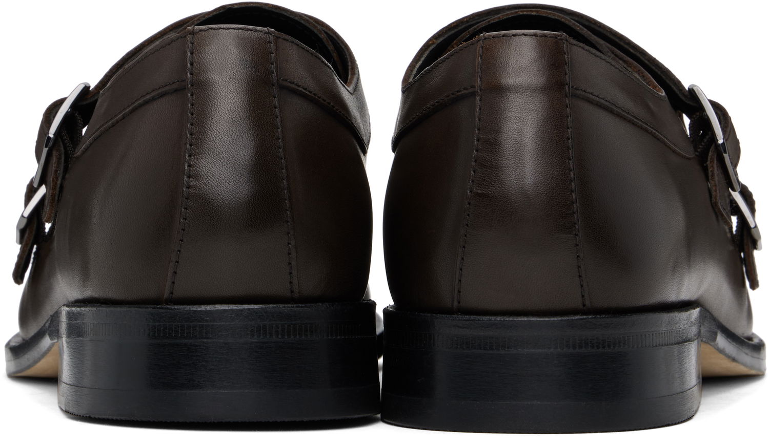 Облекло BOSS Leather Monkstraps with Flexible Sole Кафяво | 50536161, 1