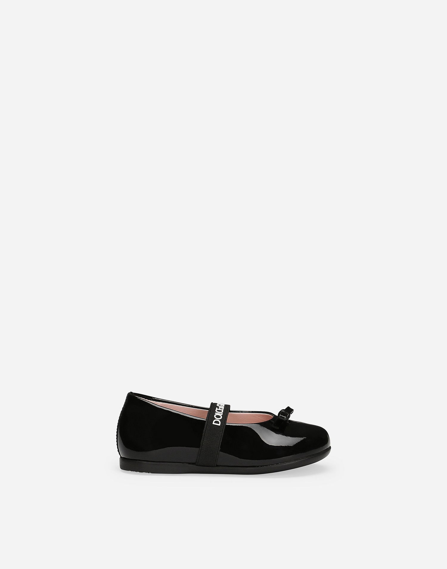 Кецове и обувки Dolce & Gabbana Patent Leather Ballet Flats With Bow For First Steps Черно | D20093A483180999, 0