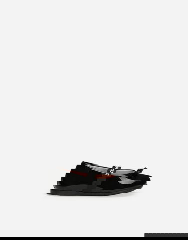 Кецове и обувки Dolce & Gabbana Patent Leather Ballet Flats With Bow For First Steps Черно | D20093A483180999, 0