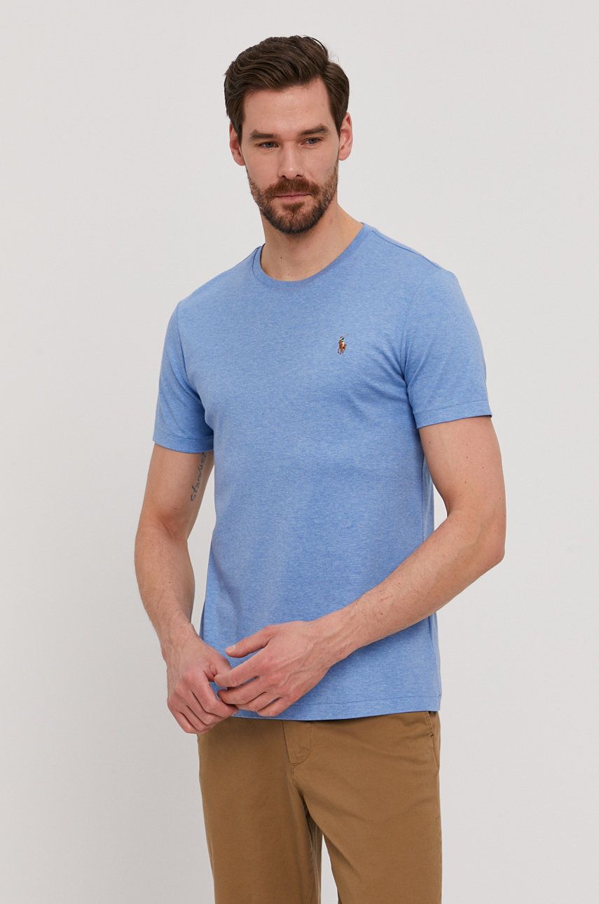 Тениска Polo by Ralph Lauren Cotton Custom Tee Soft Синьо | 710740727024, 0
