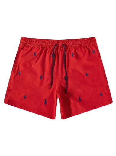 Бански Polo by Ralph Lauren All Over Pony Traveller Swim Short Червено | 710835129001