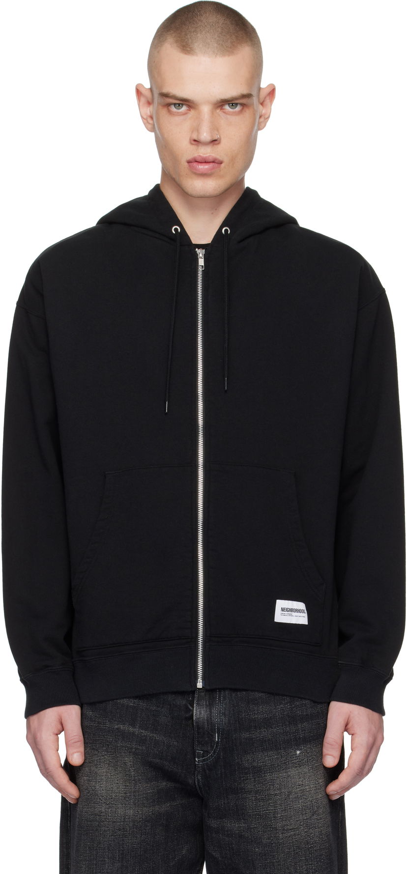 Суитчър Neighborhood Classic Sweat Zip Hoodie Черно | 242FPNH-CSM05