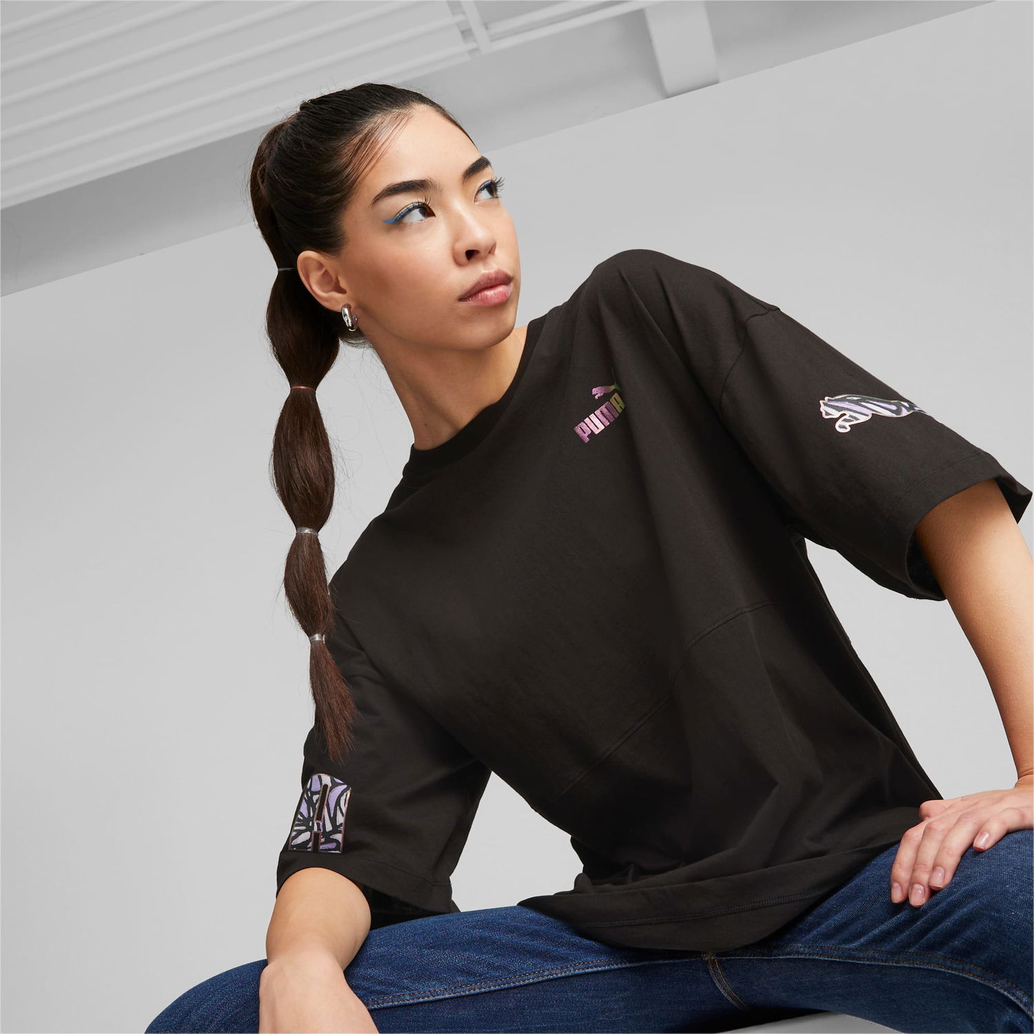 Тениска Puma Power Novashine Graphic T-Shirt Черно | 674445_01, 0