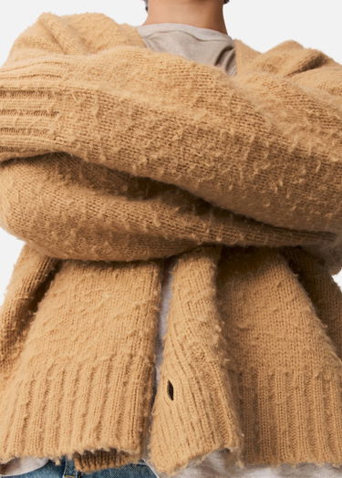 Пуловер AXEL ARIGATO Studio Fuzzy Knit V-Neck Cardigan Бежово | A3731002, 6