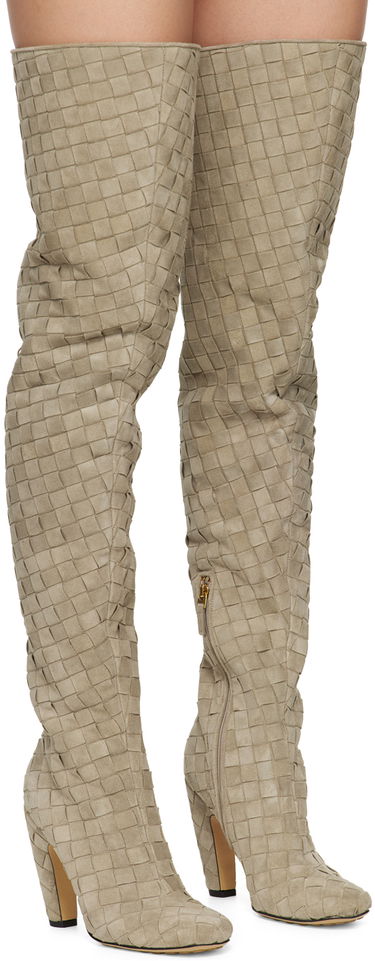 Облекло Bottega Veneta Bottega Veneta Canalazzo Suede Over-The-Knee Boots Бежово | 796555 V4JC0, 3