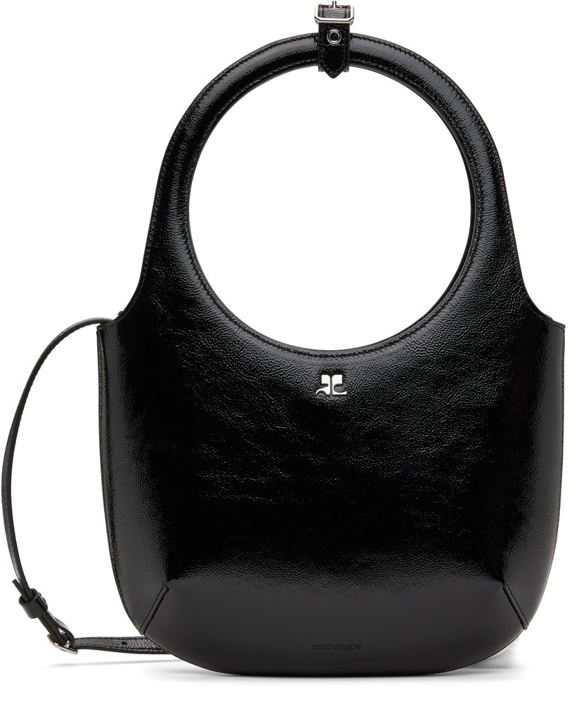 Дамска чанта Courrèges Leather Shoulder Bag Черно | 424GSA102CR0043