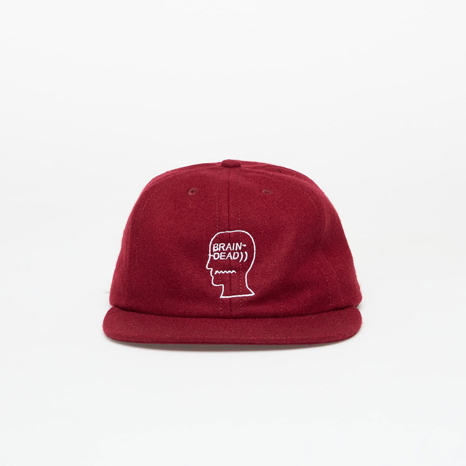 Шапка с козирка Brain Dead Flannel Logohead 6 Panel Hat Burgundy Universal Бургунди | BDF25H01004631RD05, 0
