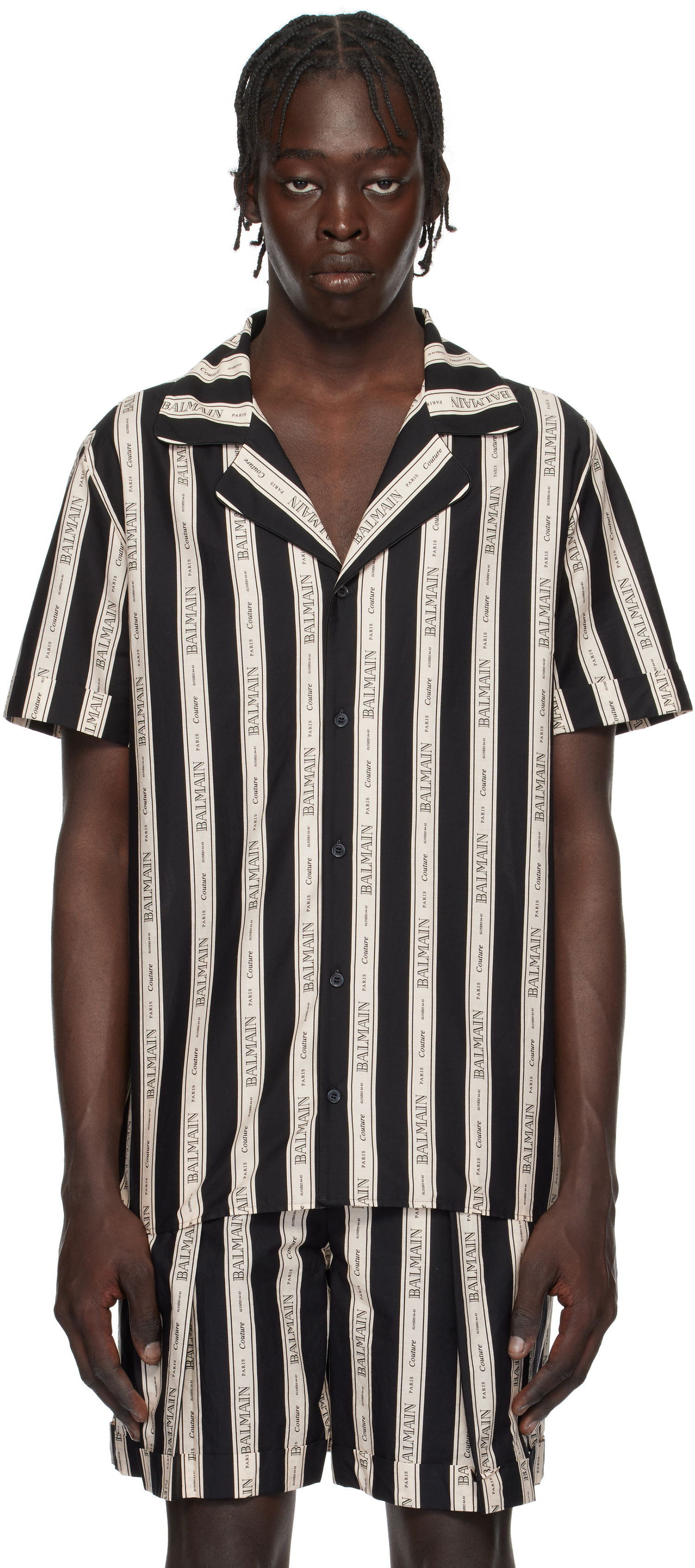 Риза Balmain Striped Shirt Черно | EH1HN065CF80, 0