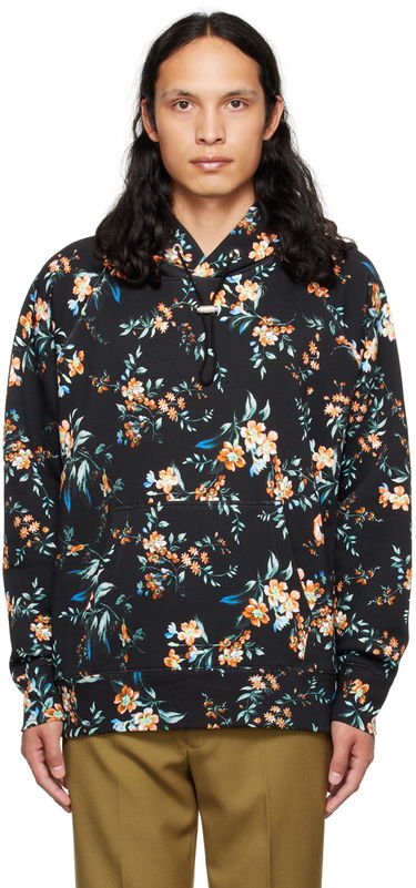 Суитчър Erdem Erdem Floral Print Christian Hoodie Черно | MF22_516MKFSW, 0