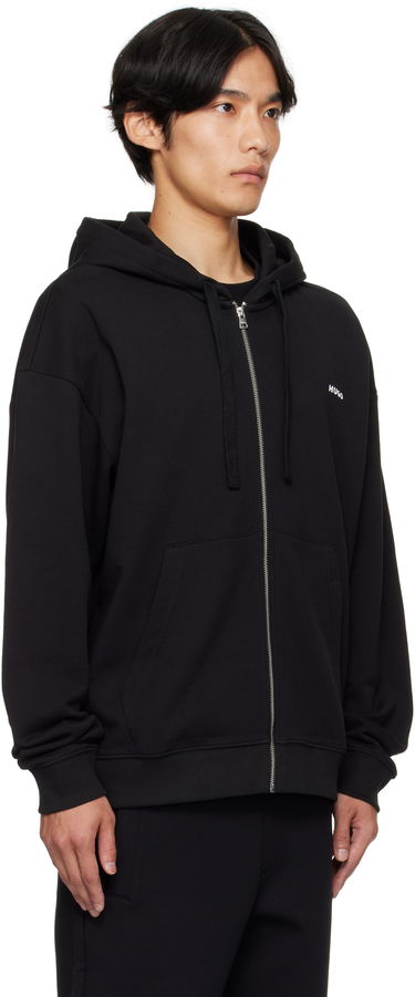 Суитчър BOSS Relaxed-Fit Cotton Terry Zip-Up Hoodie Черно | 50548651, 2