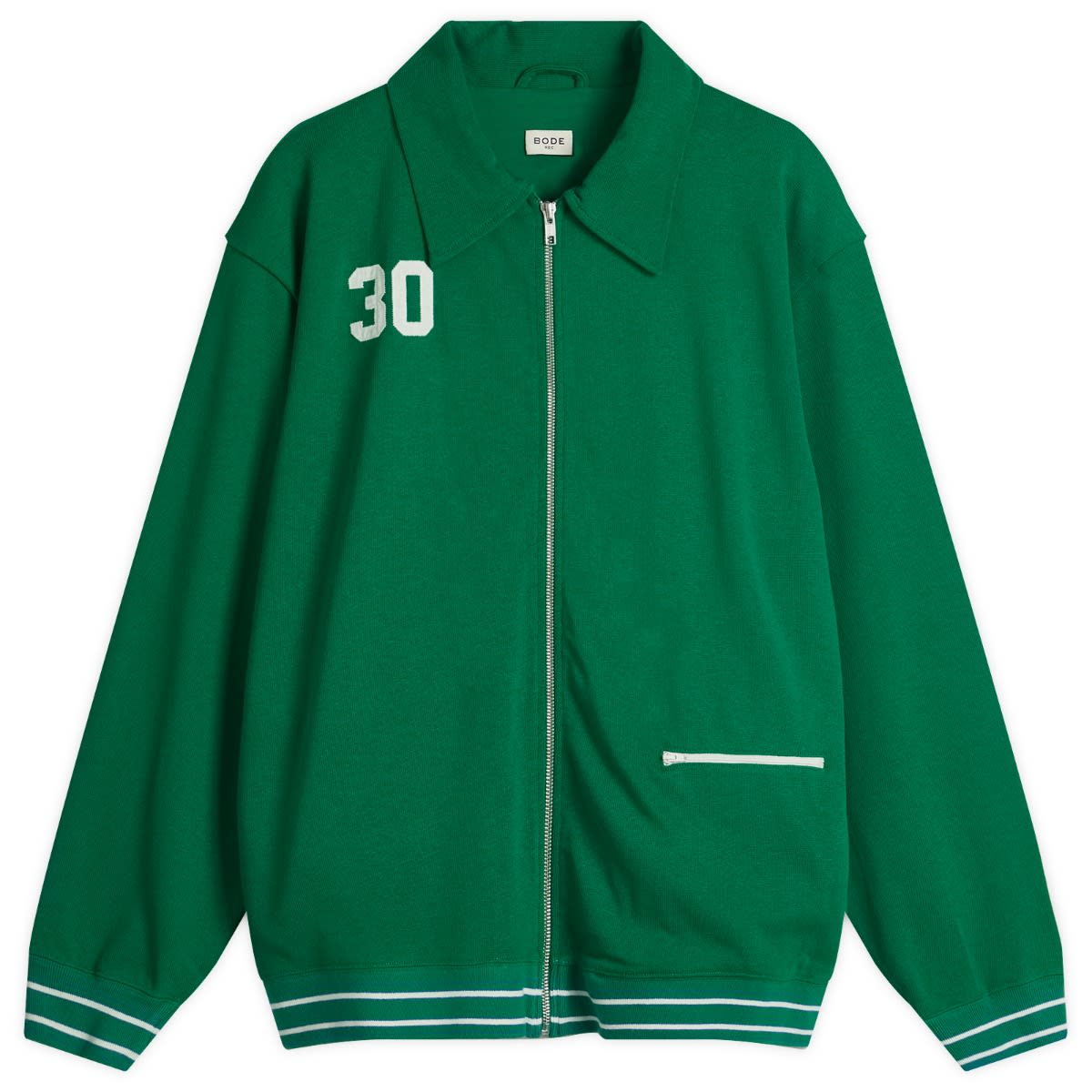 Яке бомбър Bode BODE Sophomore Zip-Up Jacket Зелено | MRS25CS034-GRN, 1