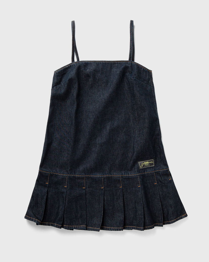 Пола GANNI Denim Strap Mini Dress With Pleated Skirt Синьо | J1622-077