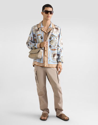 Риза Dolce & Gabbana Dolce & Gabbana Shell-print Silk Twill Vanity Shirt Многоцветен | G5IF1THI1ZBHC5PK, 1