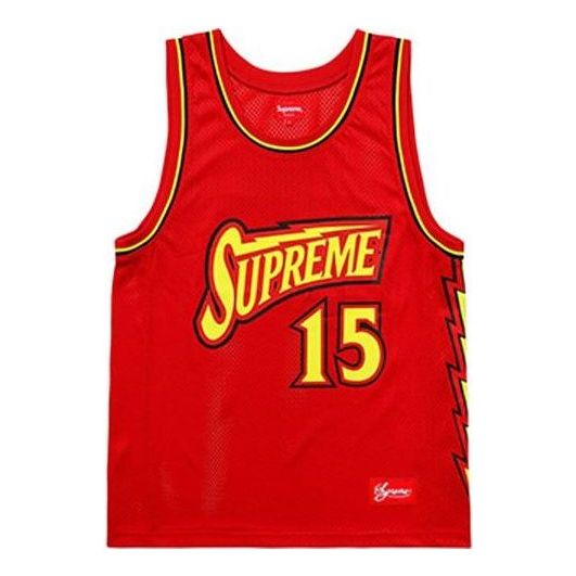 Фланелка Supreme Bolt Basketball Jersey Червено | SUP-SS18-426