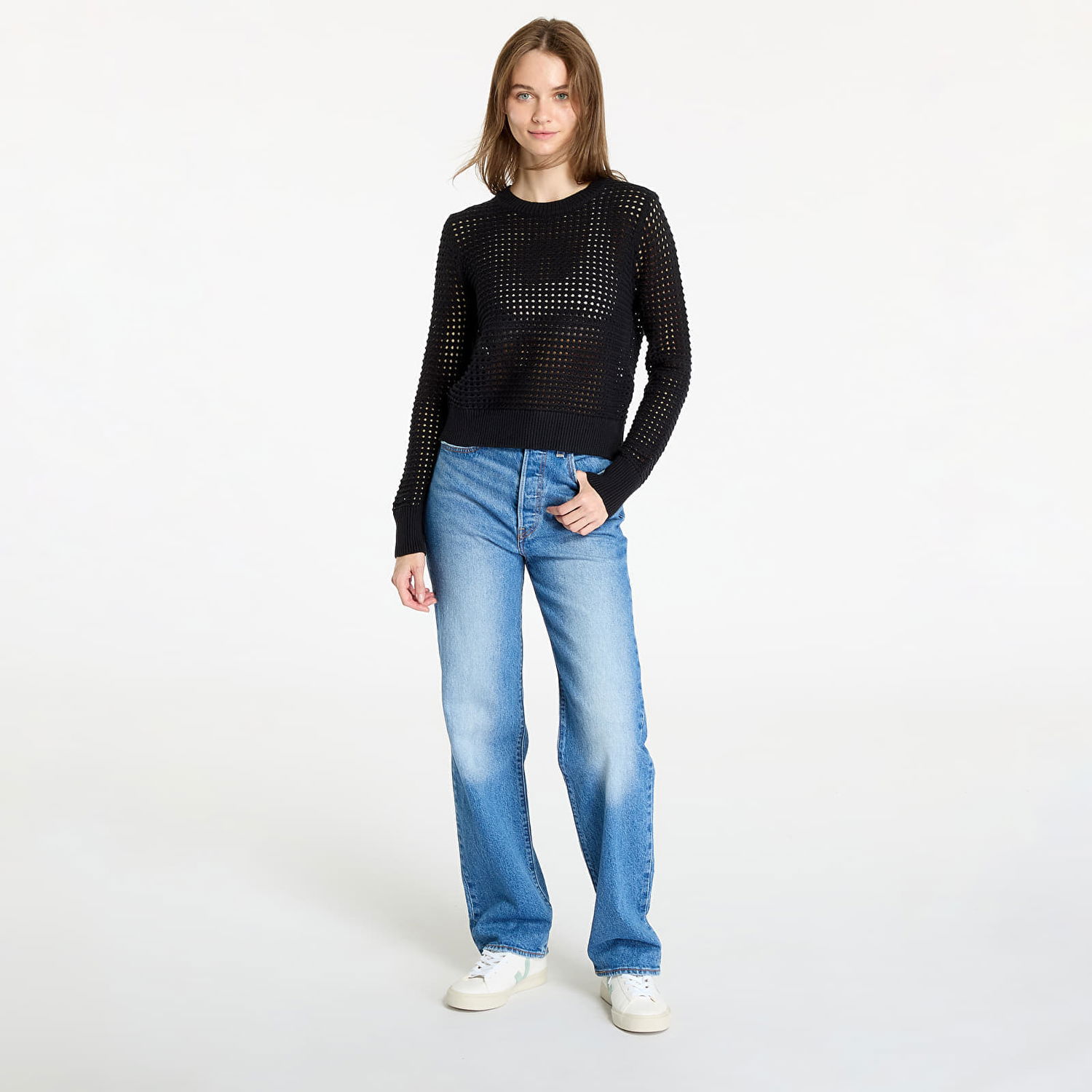Пуловер Levi's Superbloom Crochet Long Sleeve Top Black Черно | A8889-0001, 1
