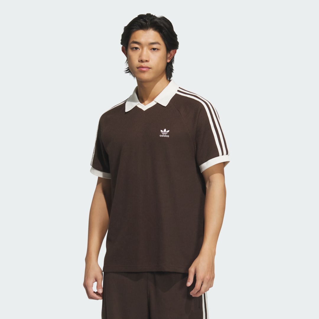 Поло тениска adidas Performance Waffle Short Sleeve Polo Shirt Кафяво | KB5462, 0