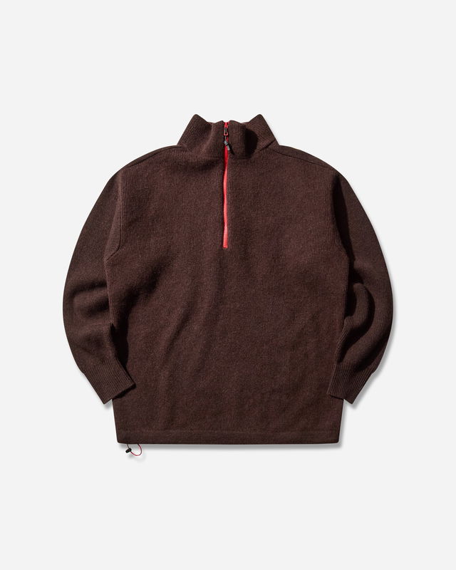 Felted Half-Zip Sweater with Drawstring Hem
