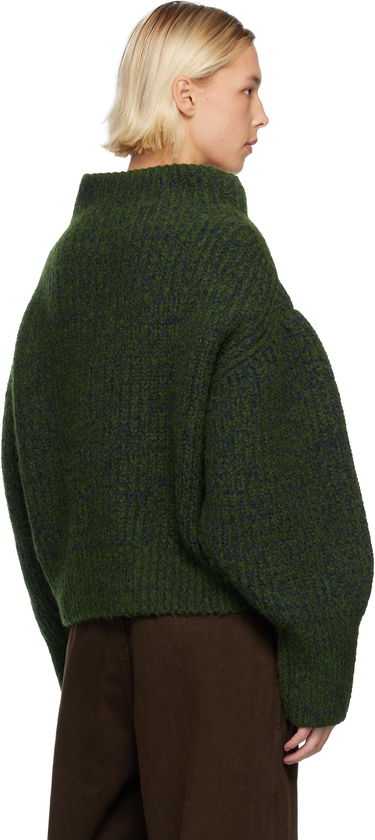 Пуловер Dries Van Noten Dries Van Noten Wool Knit Draped Turtleneck Зелено | 252-011229-2725, 2