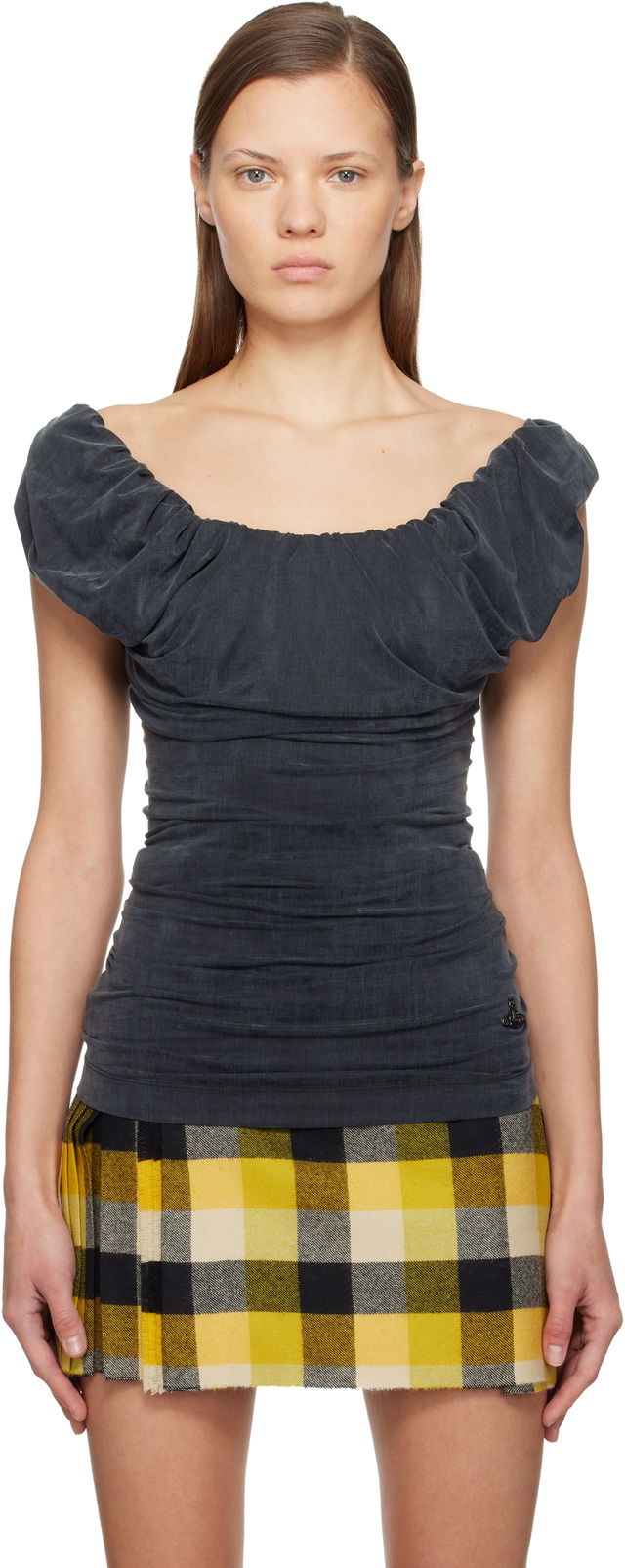 Ginnie Ruched Off-The-Shoulder Jersey Top
