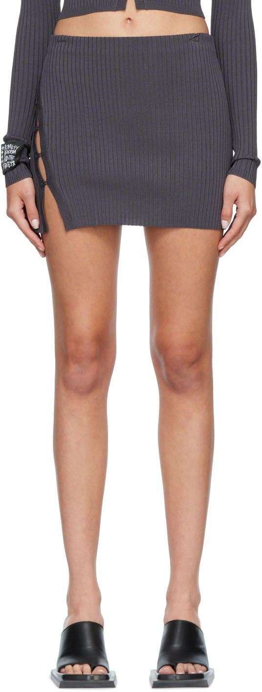 Пола Ksubi Ribbed Mini Skirt Сиво | WPF22SK008, 0