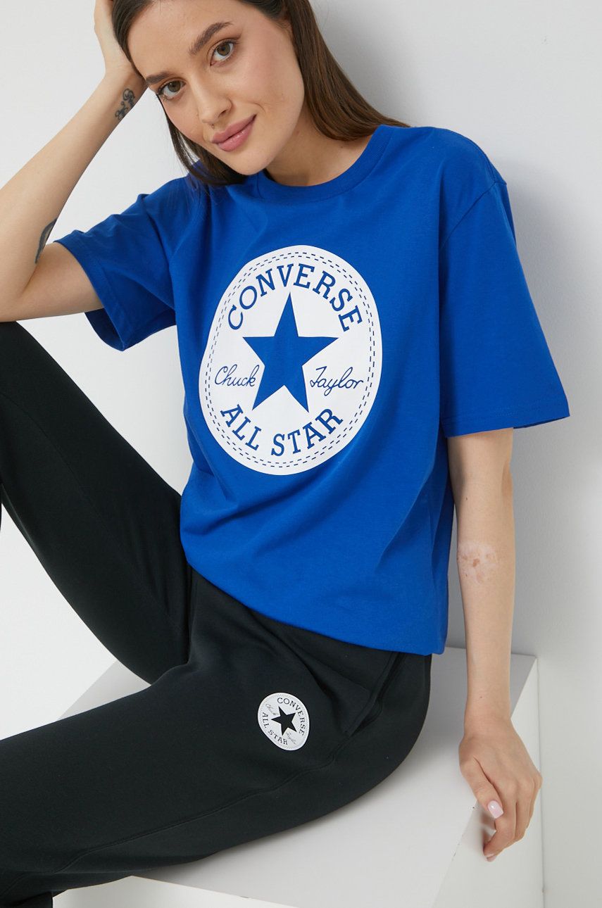 Тениска Converse T-Shirt with Logo Print Синьо | 10023854.A02, 0