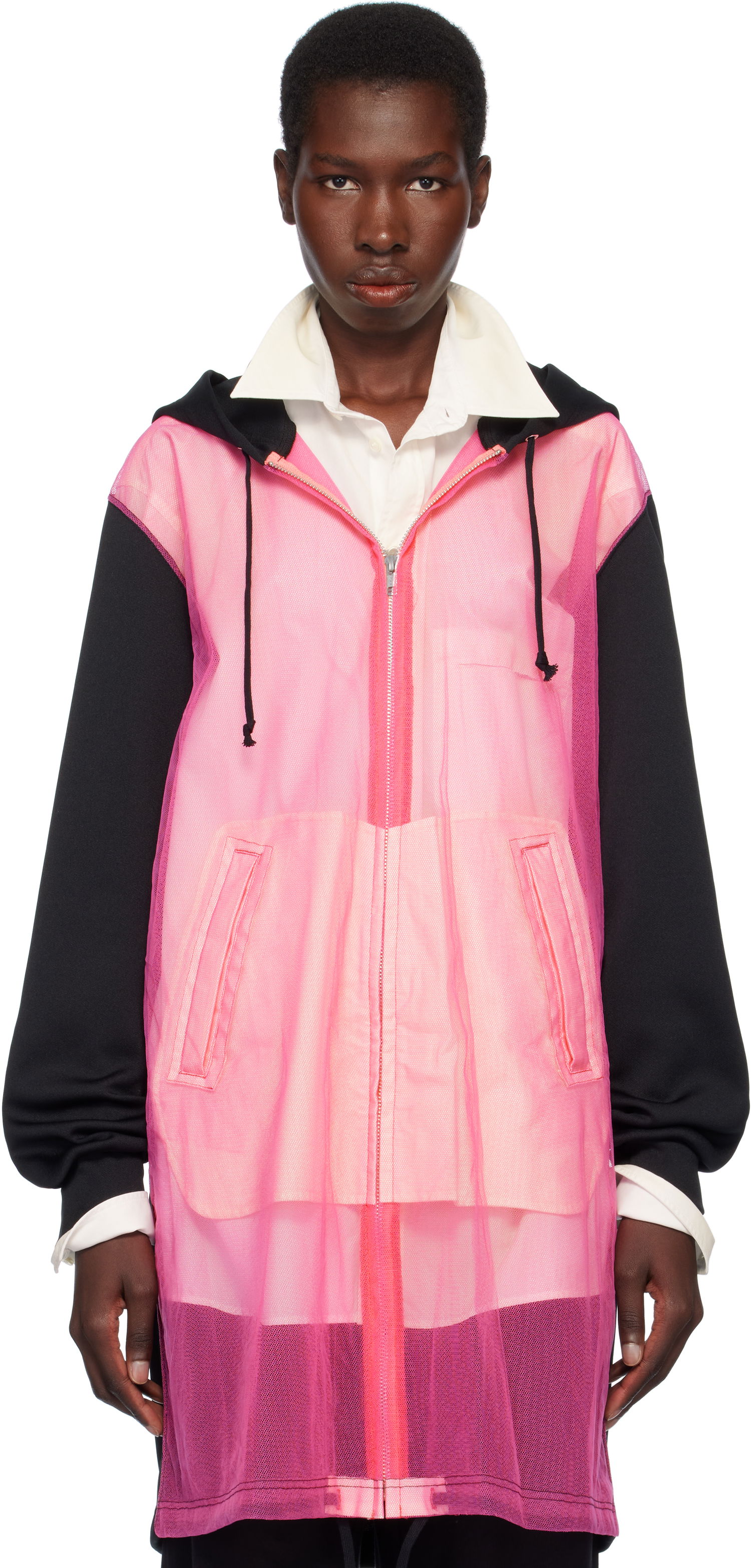 Суитчър Comme des Garçons Homme Plus Thick & Tulle Zip-Up Hoodie Розово | PO-T031-051, 0