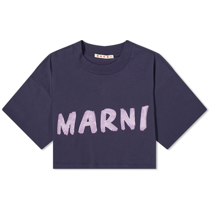 Съкратен топ Marni Cropped Logo T-Shirt "Blueblack" Тъмно синьо | THJE0301P1-L2B99