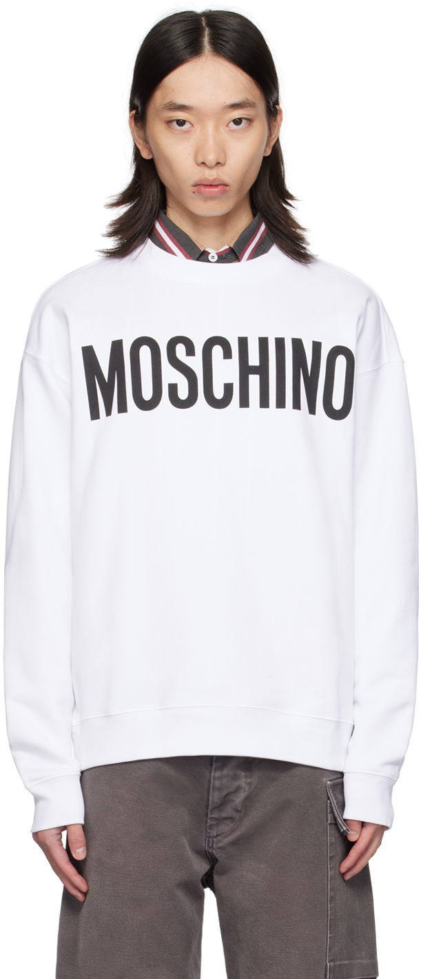 Суитчър Moschino Sweatshirt With Printed Logo Бяло | 242ZRA170170281001, 0