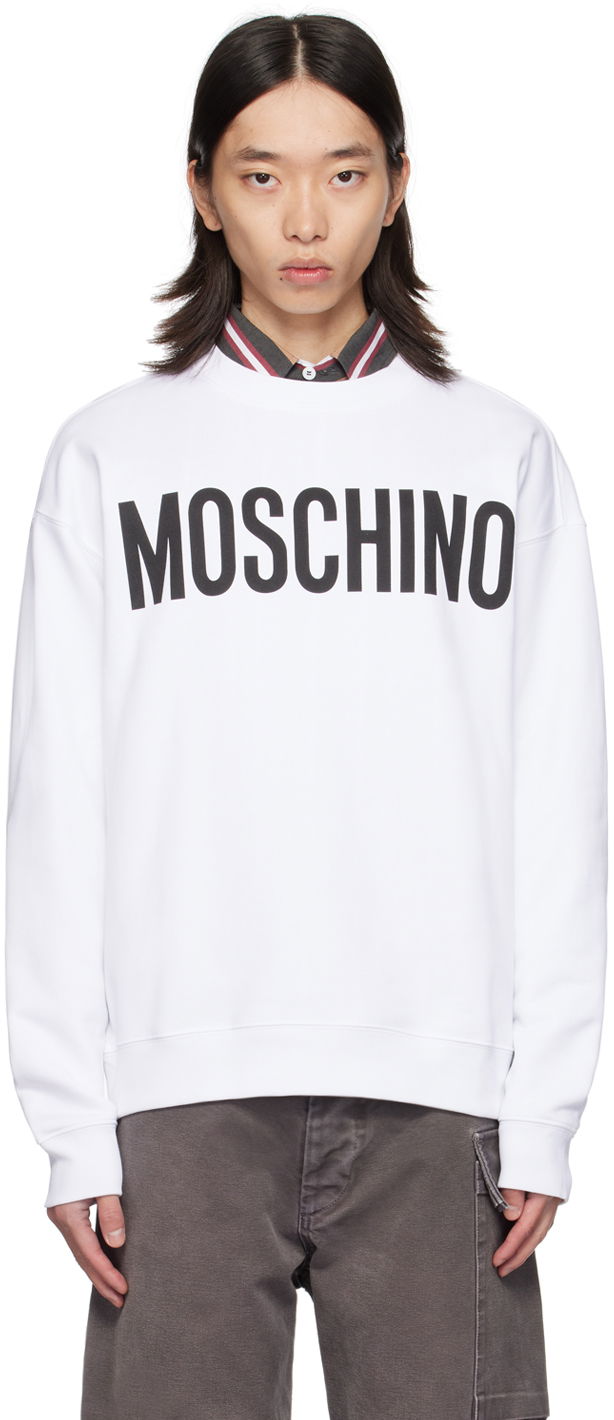 Суитчър Moschino Sweatshirt With Printed Logo Бяло | 242ZRA170170281001