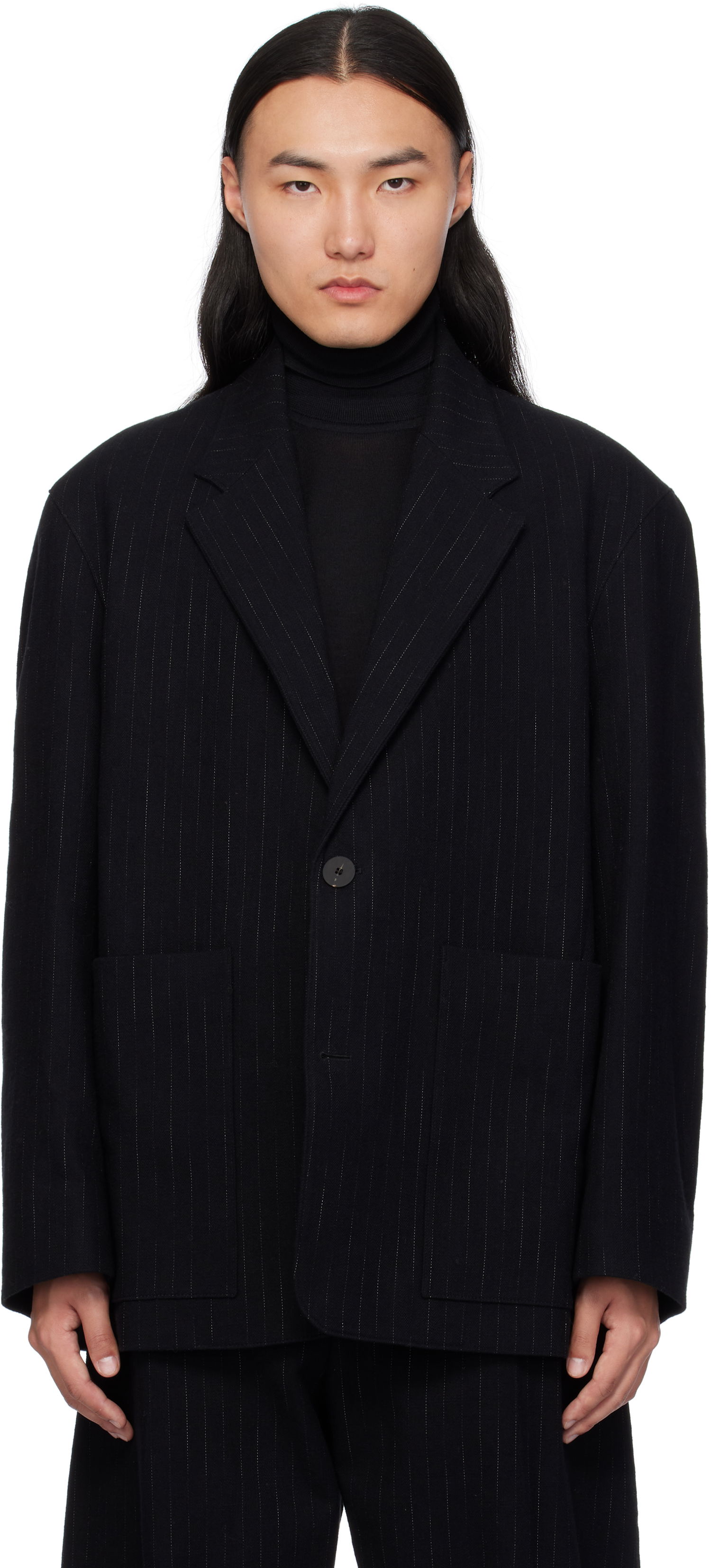 Яке Studio Nicholson Studio Nicholson Conde Pinstripe Blazer Черно | CONDE SNM - 1251, 0